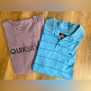 ☘️Quicksilver two men’s shirts, blue, and purple, size xl